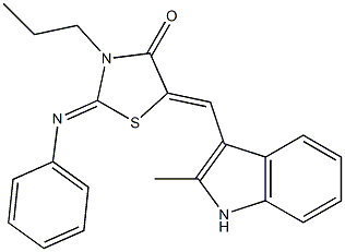 5-[(2-methyl-1H-indol-3-yl)methylene]-2-(phenylimino)-3-propyl-1,3-thiazolidin-4-one Structure