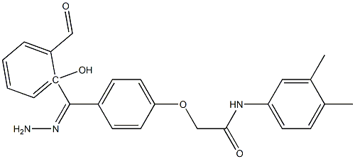 N-(3,4-dimethylphenyl)-2-{4-[2-(2-hydroxybenzoyl)carbohydrazonoyl]phenoxy}acetamide 구조식 이미지