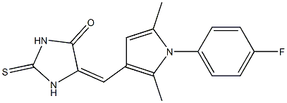 5-{[1-(4-fluorophenyl)-2,5-dimethyl-1H-pyrrol-3-yl]methylene}-2-thioxo-4-imidazolidinone Structure