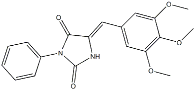 3-phenyl-5-(3,4,5-trimethoxybenzylidene)imidazolidine-2,4-dione 구조식 이미지