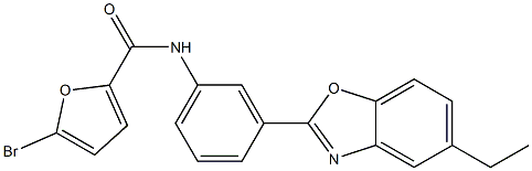 5-bromo-N-[3-(5-ethyl-1,3-benzoxazol-2-yl)phenyl]-2-furamide 구조식 이미지