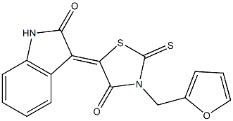 3-[3-(2-furylmethyl)-4-oxo-2-thioxo-1,3-thiazolidin-5-ylidene]-1,3-dihydro-2H-indol-2-one 구조식 이미지