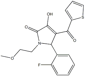 5-(2-fluorophenyl)-3-hydroxy-1-(2-methoxyethyl)-4-(2-thienylcarbonyl)-1,5-dihydro-2H-pyrrol-2-one Structure