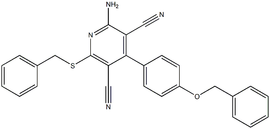 2-amino-4-[4-(benzyloxy)phenyl]-6-(benzylsulfanyl)-3,5-pyridinedicarbonitrile Structure