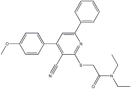 2-{[3-cyano-4-(4-methoxyphenyl)-6-phenyl-2-pyridinyl]sulfanyl}-N,N-diethylacetamide 구조식 이미지