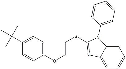 2-{[2-(4-tert-butylphenoxy)ethyl]sulfanyl}-1-phenyl-1H-benzimidazole 구조식 이미지