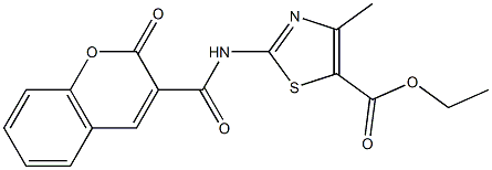 ethyl 4-methyl-2-{[(2-oxo-2H-chromen-3-yl)carbonyl]amino}-1,3-thiazole-5-carboxylate 구조식 이미지