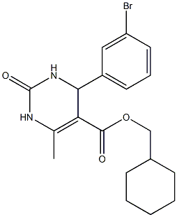 cyclohexylmethyl 4-(3-bromophenyl)-6-methyl-2-oxo-1,2,3,4-tetrahydro-5-pyrimidinecarboxylate Structure