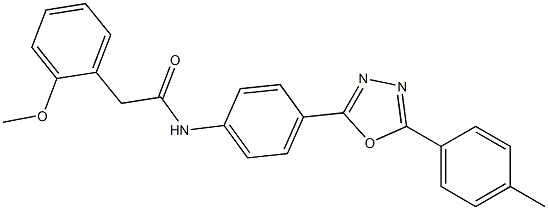 2-(2-methoxyphenyl)-N-{4-[5-(4-methylphenyl)-1,3,4-oxadiazol-2-yl]phenyl}acetamide 구조식 이미지