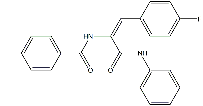 N-[1-(anilinocarbonyl)-2-(4-fluorophenyl)vinyl]-4-methylbenzamide 구조식 이미지