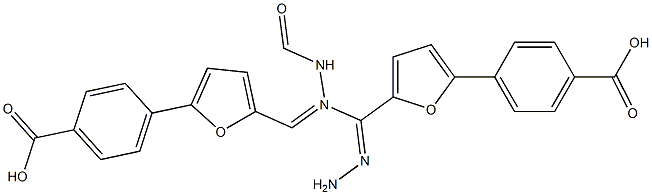 4-(5-{2-[(2-{[5-(4-carboxyphenyl)-2-furyl]methylene}hydrazino)carbonyl]carbohydrazonoyl}-2-furyl)benzoic acid Structure