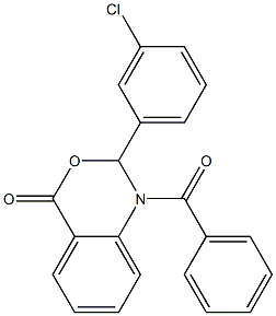 1-benzoyl-2-(3-chlorophenyl)-1,2-dihydro-4H-3,1-benzoxazin-4-one 구조식 이미지