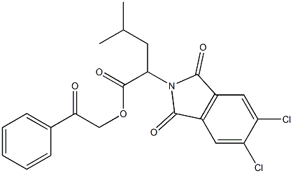 2-oxo-2-phenylethyl 2-(5,6-dichloro-1,3-dioxo-1,3-dihydro-2H-isoindol-2-yl)-4-methylpentanoate 구조식 이미지