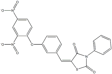 5-(3-{2,4-bisnitrophenoxy}benzylidene)-3-phenyl-1,3-thiazolidine-2,4-dione Structure