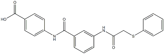 4-[(3-{[(phenylsulfanyl)acetyl]amino}benzoyl)amino]benzoic acid 구조식 이미지