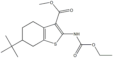 methyl 6-tert-butyl-2-[(ethoxycarbonyl)amino]-4,5,6,7-tetrahydro-1-benzothiophene-3-carboxylate 구조식 이미지