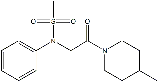 N-[2-(4-methyl-1-piperidinyl)-2-oxoethyl]-N-phenylmethanesulfonamide 구조식 이미지