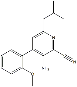 3-amino-6-isobutyl-4-(2-methoxyphenyl)-2-pyridinecarbonitrile 구조식 이미지