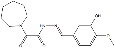 2-(1-azepanyl)-N'-(3-hydroxy-4-methoxybenzylidene)-2-oxoacetohydrazide 구조식 이미지