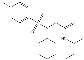 N-(sec-butyl)-2-{cyclohexyl[(4-fluorophenyl)sulfonyl]amino}acetamide 구조식 이미지