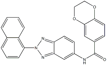 N-[2-(1-naphthyl)-2H-1,2,3-benzotriazol-5-yl]-2,3-dihydro-1,4-benzodioxine-6-carboxamide 구조식 이미지