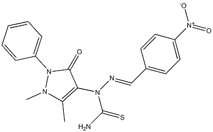 4-nitrobenzaldehyde N-(1,5-dimethyl-3-oxo-2-phenyl-2,3-dihydro-1H-pyrazol-4-yl)thiosemicarbazone 구조식 이미지