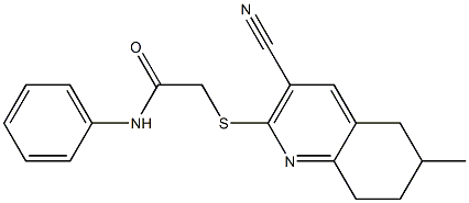 2-[(3-cyano-6-methyl-5,6,7,8-tetrahydro-2-quinolinyl)sulfanyl]-N-phenylacetamide Structure