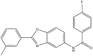 4-fluoro-N-[2-(3-methylphenyl)-1,3-benzoxazol-5-yl]benzamide 구조식 이미지