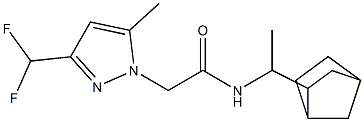 N-(1-bicyclo[2.2.1]hept-2-ylethyl)-2-[3-(difluoromethyl)-5-methyl-1H-pyrazol-1-yl]acetamide 구조식 이미지