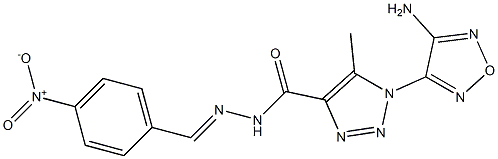 1-(4-amino-1,2,5-oxadiazol-3-yl)-N'-{4-nitrobenzylidene}-5-methyl-1H-1,2,3-triazole-4-carbohydrazide 구조식 이미지