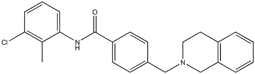 N-(3-chloro-2-methylphenyl)-4-(3,4-dihydroisoquinolin-2(1H)-ylmethyl)benzamide 구조식 이미지