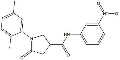 1-(2,5-dimethylphenyl)-N-{3-nitrophenyl}-5-oxo-3-pyrrolidinecarboxamide 구조식 이미지