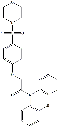 10-{[4-(morpholin-4-ylsulfonyl)phenoxy]acetyl}-10H-phenothiazine 구조식 이미지