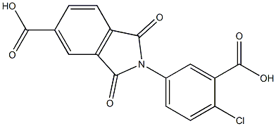 2-(3-carboxy-4-chlorophenyl)-1,3-dioxo-5-isoindolinecarboxylic acid Structure