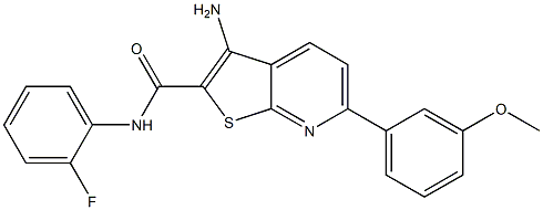 3-amino-N-(2-fluorophenyl)-6-(3-methoxyphenyl)thieno[2,3-b]pyridine-2-carboxamide 구조식 이미지