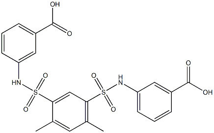 3-[({5-[(3-carboxyanilino)sulfonyl]-2,4-dimethylphenyl}sulfonyl)amino]benzoic acid 구조식 이미지