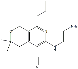 6-[(2-aminoethyl)amino]-3,3-dimethyl-8-propyl-3,4-dihydro-1H-pyrano[3,4-c]pyridine-5-carbonitrile 구조식 이미지