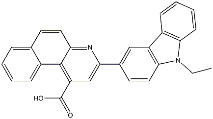 3-(9-ethyl-9H-carbazol-3-yl)benzo[f]quinoline-1-carboxylic acid Structure