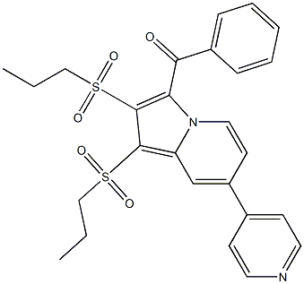 [1,2-bis(propylsulfonyl)-7-(4-pyridinyl)-3-indolizinyl](phenyl)methanone Structure