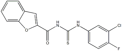 N-(1-benzofuran-2-ylcarbonyl)-N'-(3-chloro-4-fluorophenyl)thiourea 구조식 이미지