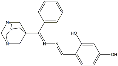 2,4-dihydroxybenzaldehyde [phenyl(1,3,5-triazatricyclo[3.3.1.1~3,7~]dec-7-yl)methylene]hydrazone Structure