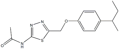 N-{5-[(4-sec-butylphenoxy)methyl]-1,3,4-thiadiazol-2-yl}acetamide Structure