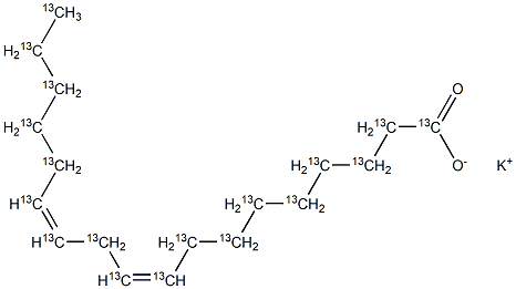 Linoleic  acid-13C18  potassium  salt Structure