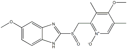 5-Methoxy-2-[[(4-methoxy-3,5-dimethylpyridine-2-yl)methyl]sulfinyl]-1H-benzimidazole 1'-Oxide 구조식 이미지