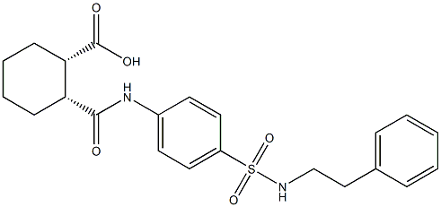 (1S,2R)-2-({4-[(phenethylamino)sulfonyl]anilino}carbonyl)cyclohexanecarboxylic acid 구조식 이미지