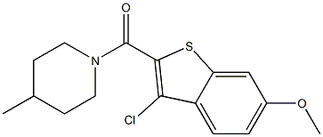 (3-chloro-6-methoxy-1-benzothiophen-2-yl)(4-methyl-1-piperidinyl)methanone Structure