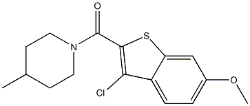 (3-chloro-6-methoxy-1-benzothiophen-2-yl)(4-methyl-1-piperidinyl)methanone 구조식 이미지