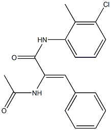 (Z)-2-(acetylamino)-N-(3-chloro-2-methylphenyl)-3-phenyl-2-propenamide Structure