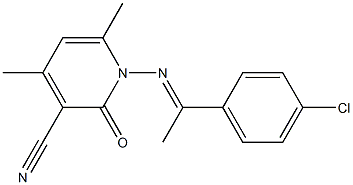 1-{[(E)-1-(4-chlorophenyl)ethylidene]amino}-4,6-dimethyl-2-oxo-1,2-dihydro-3-pyridinecarbonitrile Structure