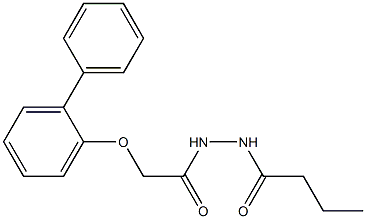 2-([1,1'-biphenyl]-2-yloxy)-N'-butyrylacetohydrazide 구조식 이미지